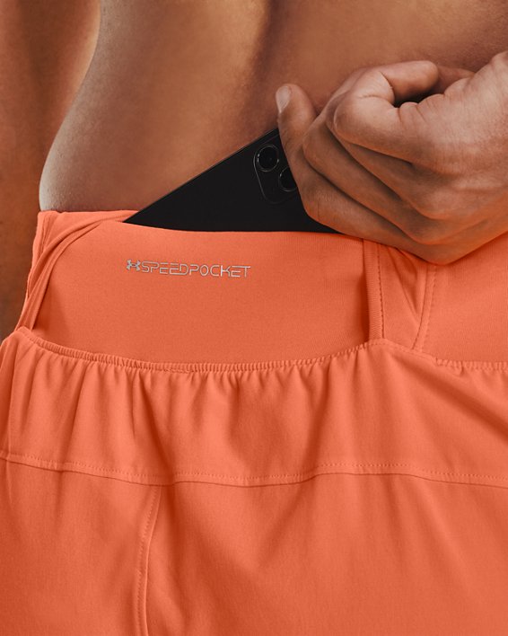 Men's UA Launch Elite 5'' Shorts, Orange, pdpMainDesktop image number 4